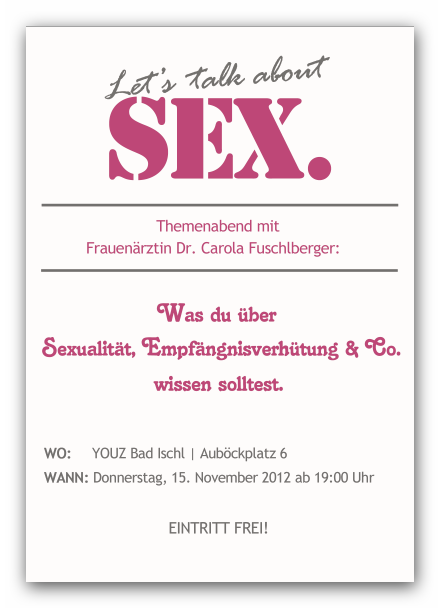 Lets Talk About Sex Vortrag Lets Talk About Sex Vortrag Dr Med Univ Carola Fuschlberger Traxler